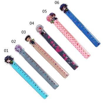 

1 Pcs Anime Demon Slayer: Kimetsu No Yaiba Kamado Tanjirou Cosplay Ruler Measuring Scale Students Cartoon Measure Ruler Gift