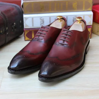 

Sapatos Low Top Custom-made Calfskin Sole Calcados Solid Masculino Social Masculino Carved Multi-color Business Genuine Leather