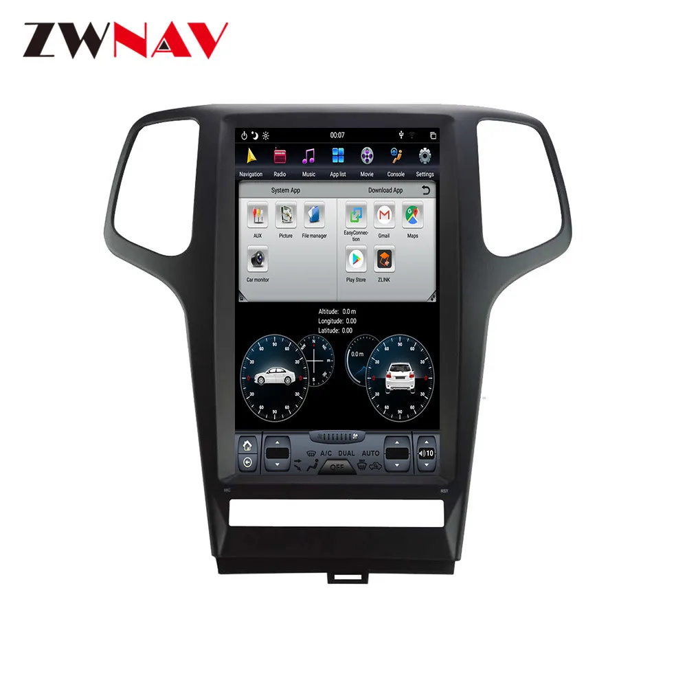 Clearance PX6 Android 8.1 4GB Tesla style Car GPS Navigation For JEEP Grand Cherokee 2010-2013 head unit multimedia player auto radio tape 5