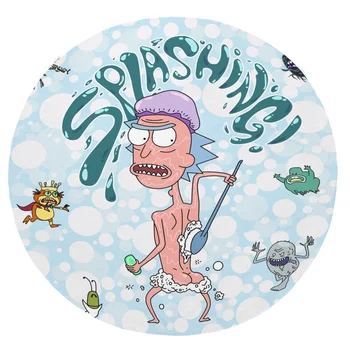 

Super Soft Plush Flannel Blanket Rick And Morty Take A Shower Cartoon Blankets Round Throw Blanket for Beds