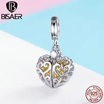 

BISAER Trendy 925 Sterling Silver Gold Color Life Tree Pendant Charms For Women DIY Accessories Making Blessed Charms GXC1161