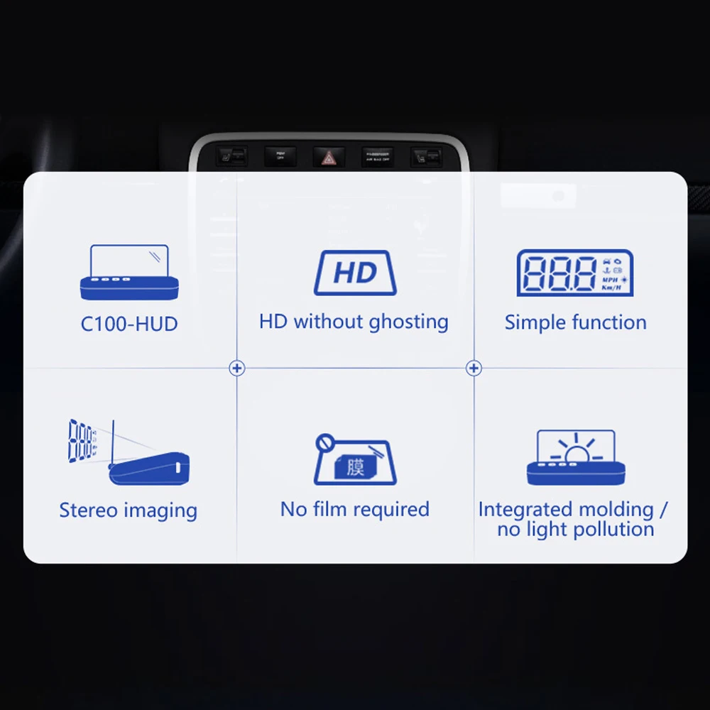 HUD C100 OBD2  ÷ ڵ ӵ      溸 ý,  ڵ OBD2 PK HUD A100