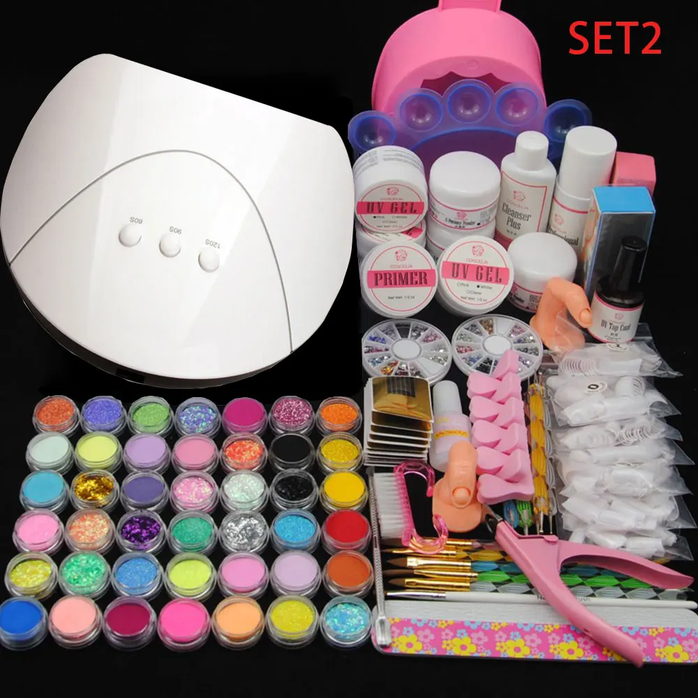 УФ лампа FIVEART акриловая пудра набор для ногтей блестящая ручка|Комплекты и