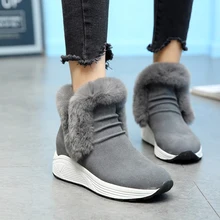 Женские зимние ботинки обувь из натуральной кожи с кроличьим мехом г. Зимние женские ботильоны плюшевые теплые женские зимние Ботинки Зимняя обувь