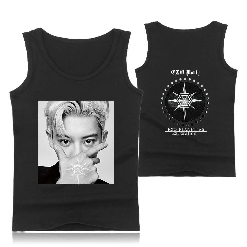 EXO PLANET#5 модные стильные хипстерские Повседневные Удобные Популярные летние топы без рукавов с круглым вырезом для мужчин и женщин