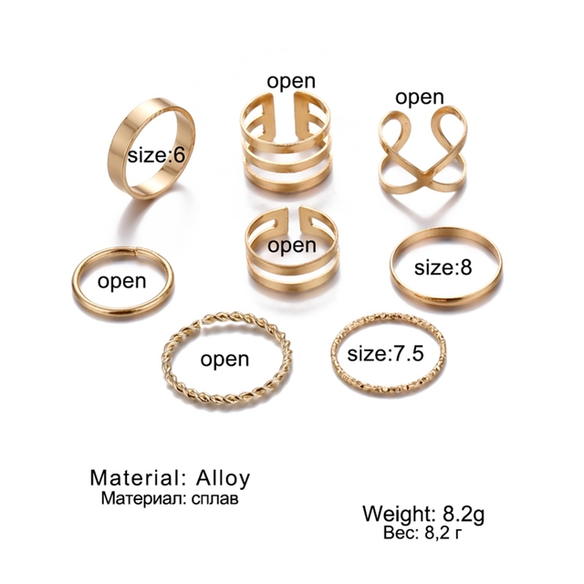 Star Matching Rings for Women 2021 Trend Anillos Mujer Gold Ring Set Girls Anillo Bohemian Jewellery Gifts Accessories