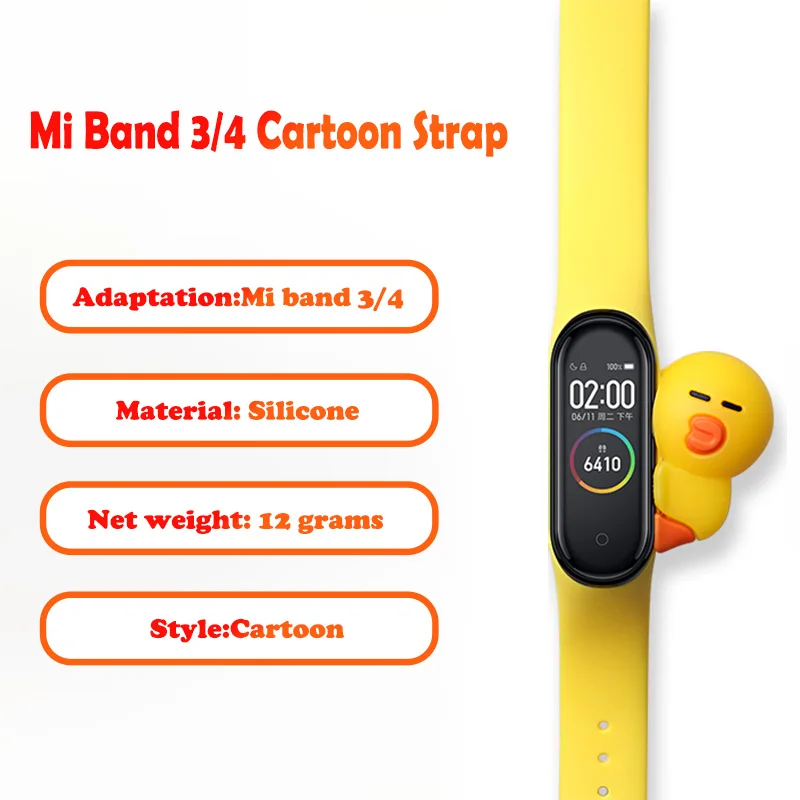 Браслет mi band 4 с мультипликационным принтом для Xiaomi mi Band 3, силиконовый браслет mi band 4/3, сменный ремешок, умные аксессуары
