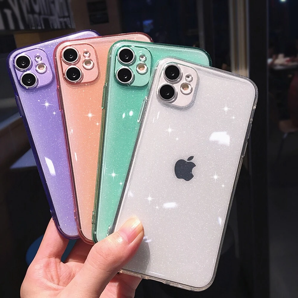 Блестящий яркий блестящий прозрачный мягкий чехол из ТПУ для iPhone SE 7 8 6 6s Plus чехлы