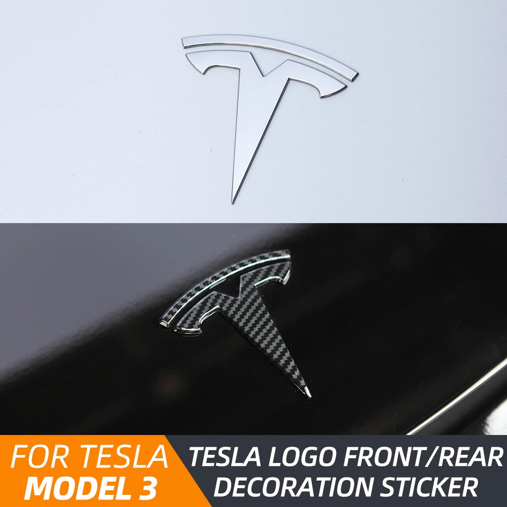 Набор из 3 предметов углеродного волокна для Tesla Model автомобильные логотипы