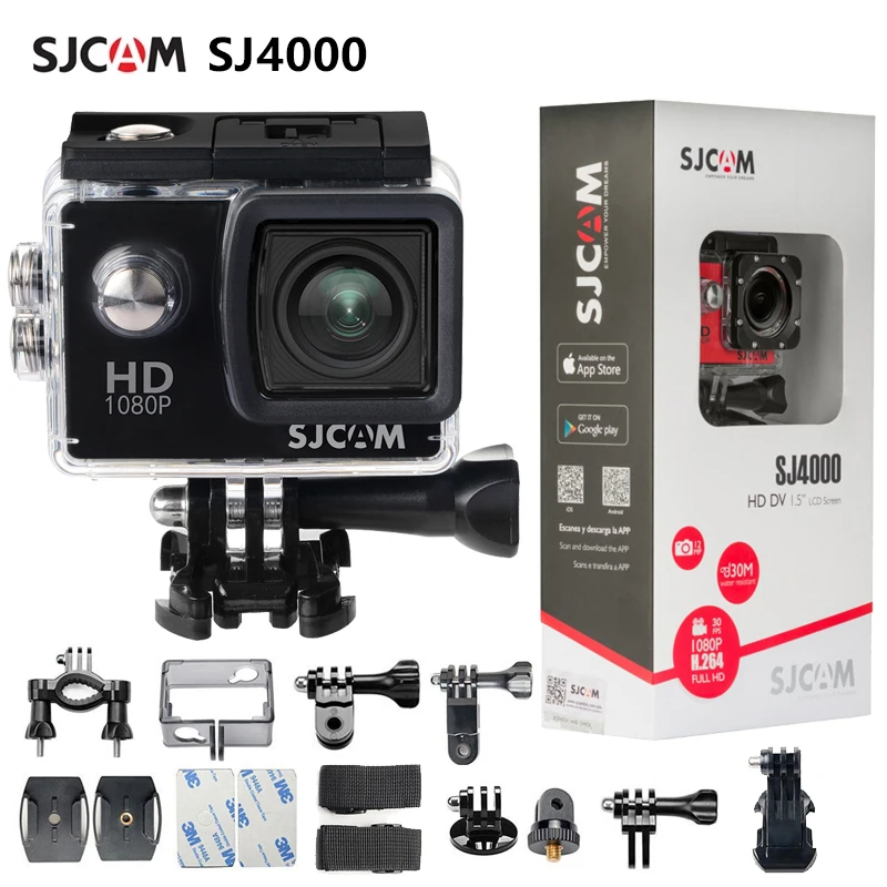 SJCAM-Cámara de acción SJ4000 Original, videocámara DV deportiva de 2,0 pulgadas, buceo a 30M, resistente al agua, casco extremo, minicámara SJ 4000, cámara HD 1080P