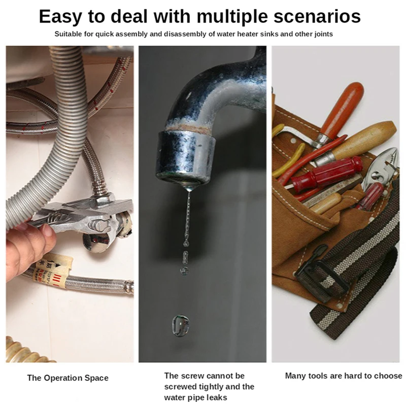 Multi-Function Anti-Slip Plumbing Tool Set for Kitchen & Bathroom Repairs
