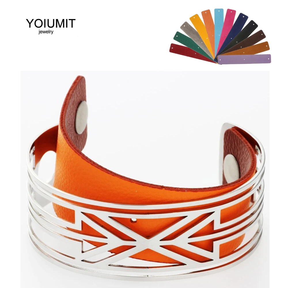 Cremo Stainless Steel Bracelet Bijoux Arm Cuff Bracelets  Manchette Interchangeable Leather  Bangles Arrow Symbol  For Women Ban