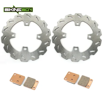 

BIKINGBOY ATV Quad Front Brake Discs Disks Rotors Pads For Yamaha YFM 350 400 450 Grizzly Bruin Kodiak Wolverine 04 05 06 07 08