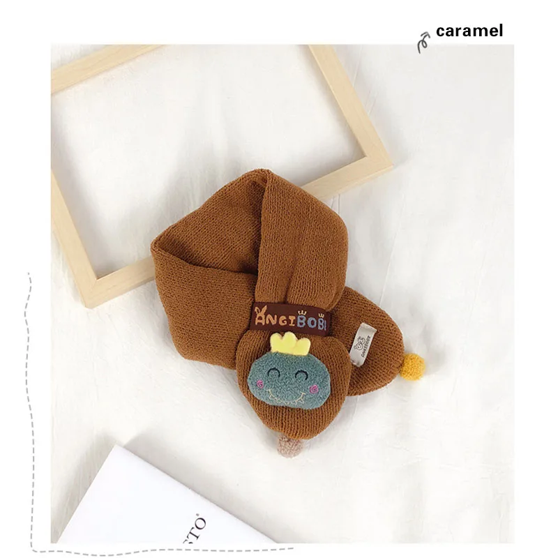 caramel colour Вязаный шарф, плюшевый детский шерстяной шарф с рисунком Креста, теплый толстый зимний шарф для мужчин и женщин - Цвет: caramel colour