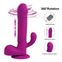 Беспроводной пульт дистанционного управления 360 градусов вращающаяся телескопическая Вибрация имитация сексуальная игрушка-пенис для