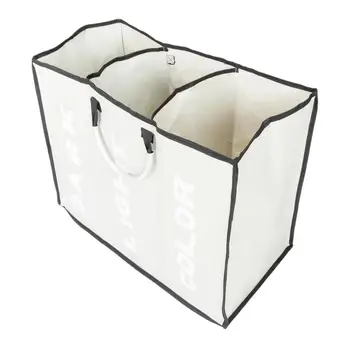 

【US Warehouse】Portable Three Lattice Large Capacity Laundry Basket Light Gray Laundry supplies