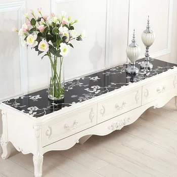 

Free shipping PVC waterproof tablecloth coffee table pad TV cabinet table pad crystal plate