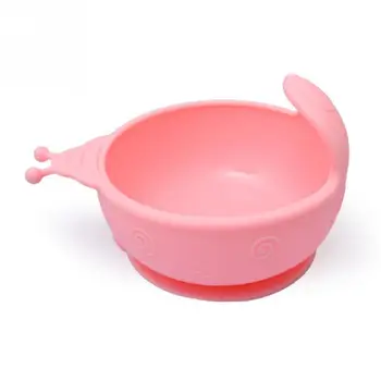 

Silicone Baby Bowl Safty Anti-fall Non-toxic Durable Lightweight BPA-free Suction Cup Base Arc Toddlers Snail Shape