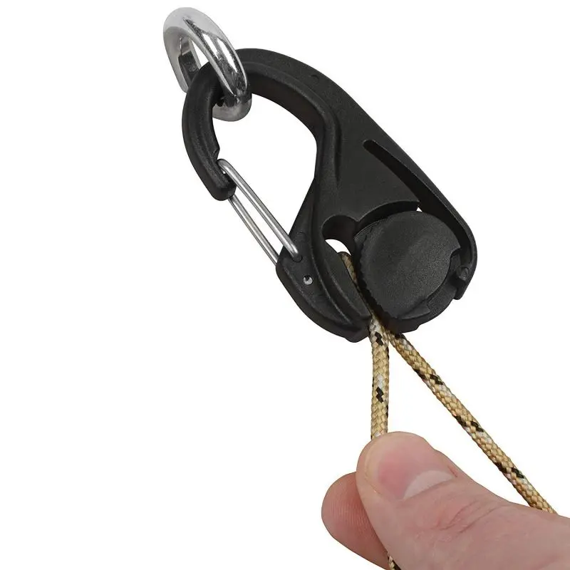 

Carabiner Rope Tightener, Small Aluminum Alloy Rope Tightening Mechanism Carabiner Clip For Outdoor Camping travel