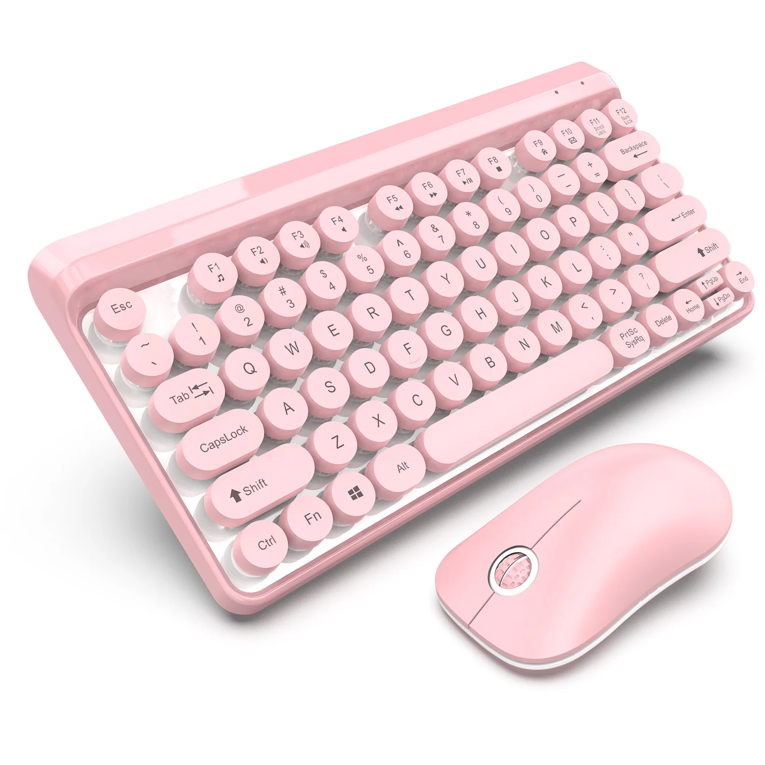 

2.4G Wireless Keyboard and Mouse Mini Keyboard Mouse Combo Set round key steampunk For Laptop Desktop PC TV Office Supplies