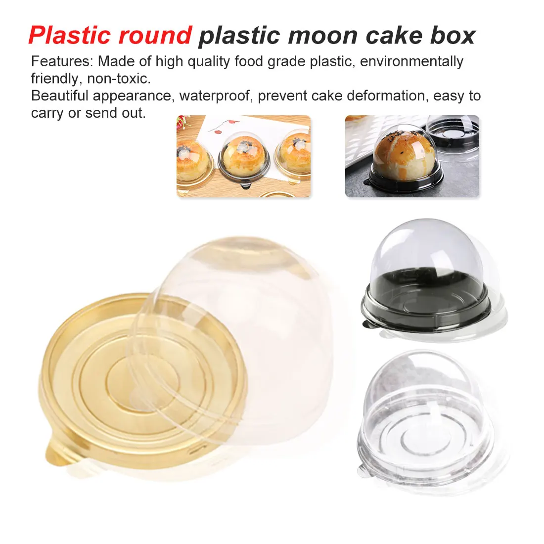 

50 Pcs Mini Round Moon Cake Container Trays Packaging Box Holder Wedding Party Favor Boxes 50g Mooncake Egg-Yolk Puff Holders