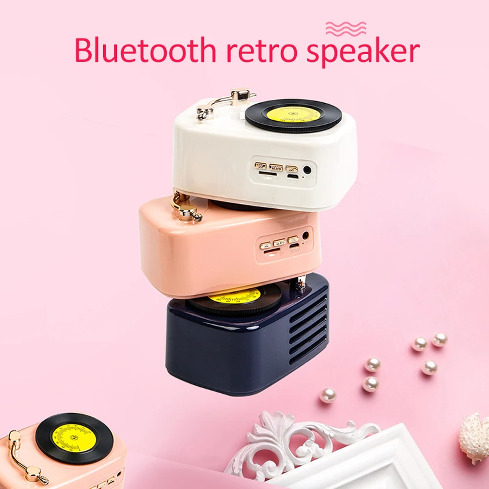 HY128 мини ретро фонограф портативный Bluetooth 5,0 Динамик дизайн открытый музыкальный плеер