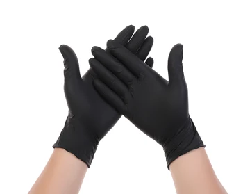 

Black Disposable Food Grade PVC Gloves 100 pc Disposable Gloves Thickened Medical Nitrile Powder Free Non Vinyl Latex