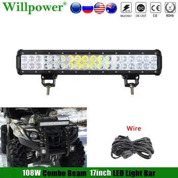 

Offroad Front Bumper 17" LED Light Bar Fog Light For Jeep JK Polaris ATV UTV SUV 4x4 Truck Pickup Tractor Forklift Driving Lamp