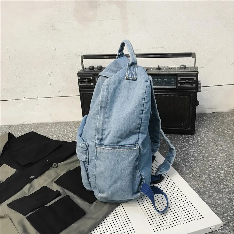 Women's Backpack Cowboy Children's Bag Denim Korean Version Shoulder Bags Teenager Girl College Student School For Men Rucksack