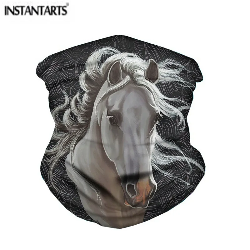 

INSTANTARTS Crazy Horse Pattern Bandana Scarfs Cycling Riding Headband Motorcycle Hiking Hunting Clown Outdoors Facecover Scarfs