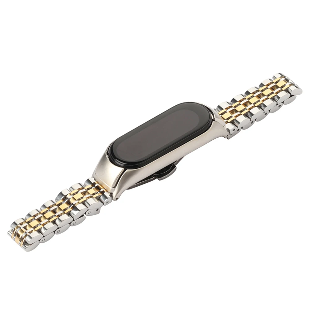 Pulseira de para Homens Pulseira de Metal Legal Pulseira para Xiaomi mi Band Aço Inoxidável - Image 2
