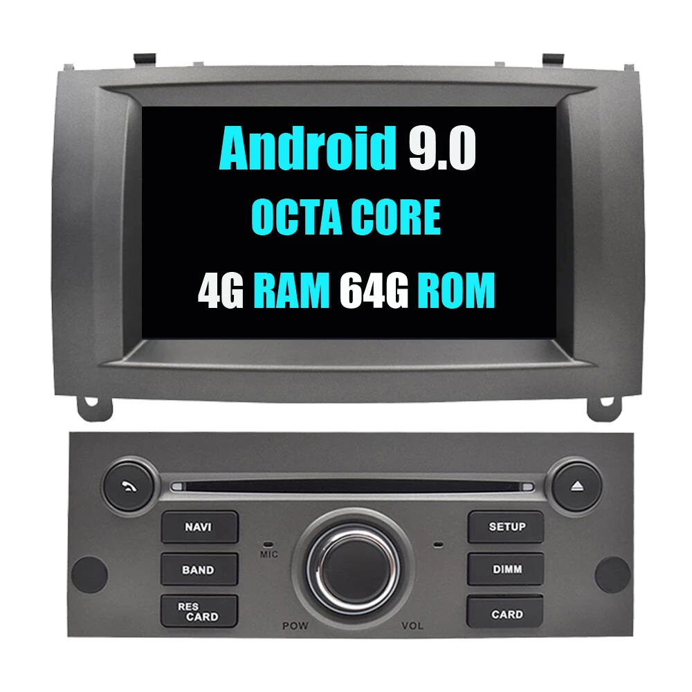 Flash Deal RoverOne Android 9.0 Car Multimedia Player For Peugeot 407 2004-2010 Radio Stereo DVD GPS Navigation For Peugeot 407 Head Unit 1