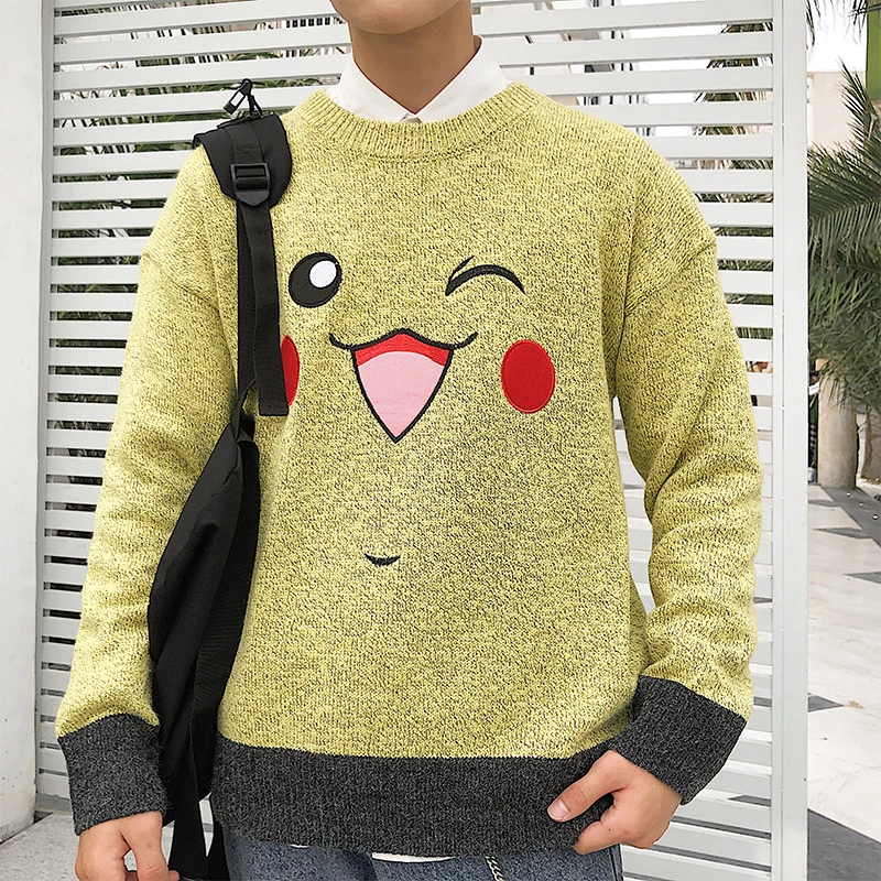 Winter Sweater Men's Fashion Cartoon Print Casual Knit Sweater Man Sweter Clothes Wild Loose Long Sleeve Pullover Male Clothes Winter Sweater Men's Fashion Cartoon Print Casual Knit Sweater Man Sweter Clothes Wild Loose Long Sleeve Pullover Male Clothes