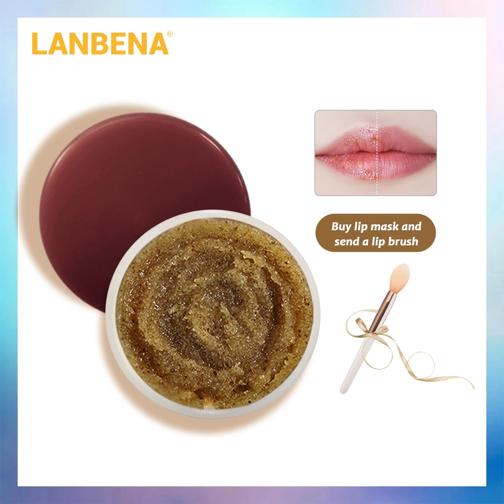 

Lanbena Lip Scrub Brown Sugar Lip Mask Lip Balm Lip Plumper Sleeping Mask Moisturizing Exfoliating Repair Lip Lines Lips Care