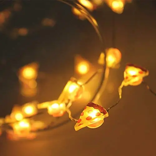 Гирлянды на батарейках 10/20LED огни крошечные в форме пиццы прекрасный Декор для сада, Терраса для вечеринок, настенные украшения для дома