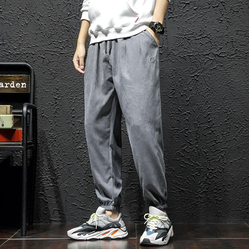 

Large Size 2019 Winter New Style Origional Japanese-style Large Size Men's Solid Color Loose-Fit Beam Leg Casual Sports Pants Tr