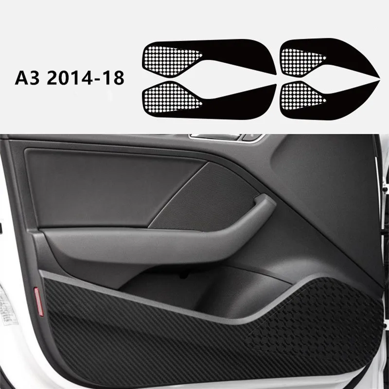 Защитные наклейки для автомобильной двери, защитные наклейки для Audi A3 Q3 Q5 Q7, наклейки из углеродного волокна, автомобильные аксессуары для интерьера