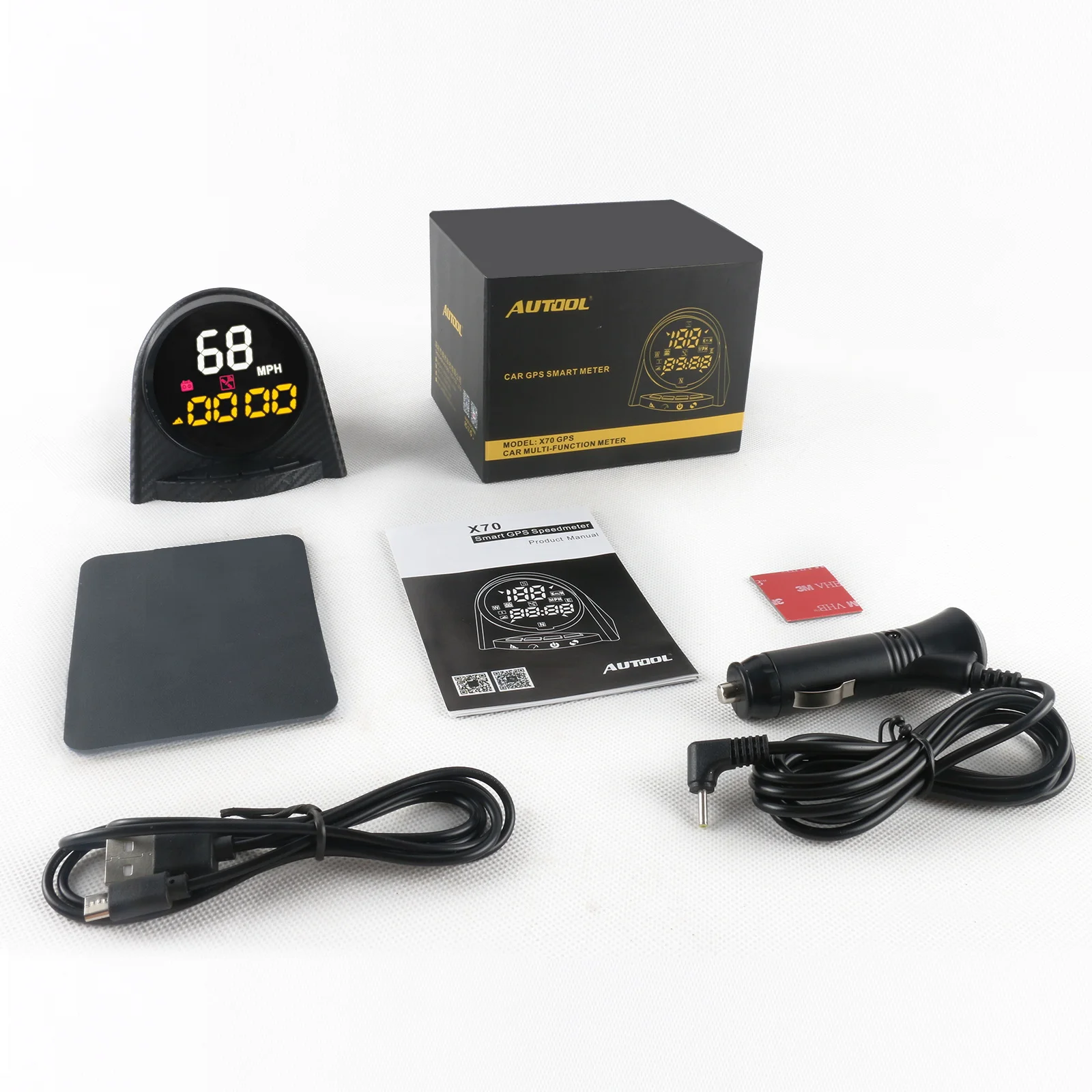 AUTOOL X70 gps дисплей HUD измеритель скорости высота времени компас цифровой сигнал о превышении скорости KMH PMH для всех транспортных средств