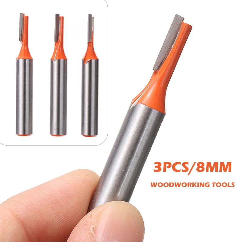 Carbide Groove Cutter 3/4/5mm Wood Router Bit Cleaning Cutters 8mm Shank Grooving Cutter For
