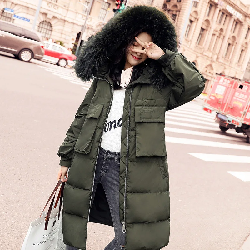 Новинка года; зимняя куртка для девочек; длинное Утепленное зимнее пальто с воротником ovo до колена; 928 - Цвет: Stuffy blue
