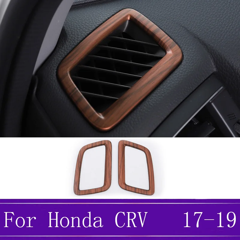 

2Pcs/Set Car Peach Wood Grain Air Outlet Frame Cover Trim Frame Car Styling Accessories Fit For Honda CRV 2017 2018 2019 fast sh