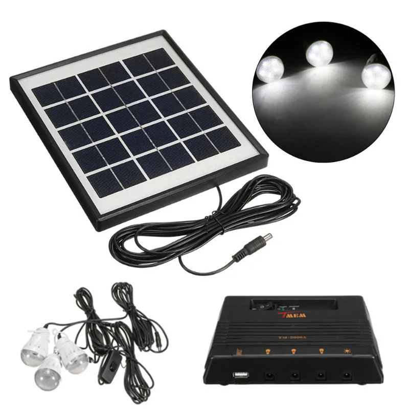 

Portable Outdoor Solar Panel LED Light Lamp USB Charger Garden Lantern Emergency LED Generator System Kit Dropshipping