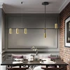 Gold or Black Simple LED Chandelier Modern Kitchen island Long Hanging Light Dining Bar Office Coffee Restaurant Pendant Lamp ► Photo 2/5