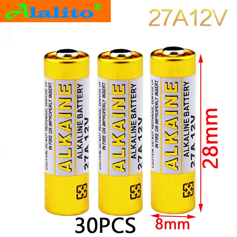 

30PCS 27A 12V dry alkaline battery L828 27AE 27MN A27 for doorbell,car alarm,walkman,car remote control etc