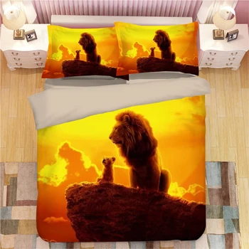 

The Lion King Kids Bedding Duvet cover Bed Linen Animal Wolf Lion Tiger Comforter Bedding Sets Bedclothes Bedding Set (NO sheet)