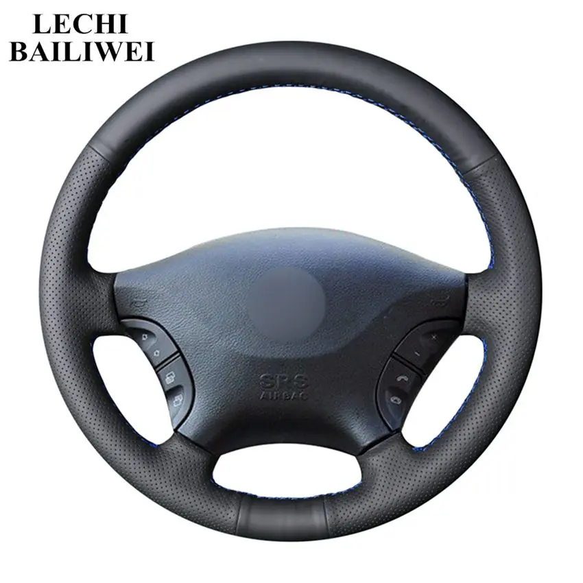 

DIY Black Genuine leather Car Steering Wheel Covers for Mercedes Benz Viano w639 2006 - 2011 Vito 2010-2015 Car accessories