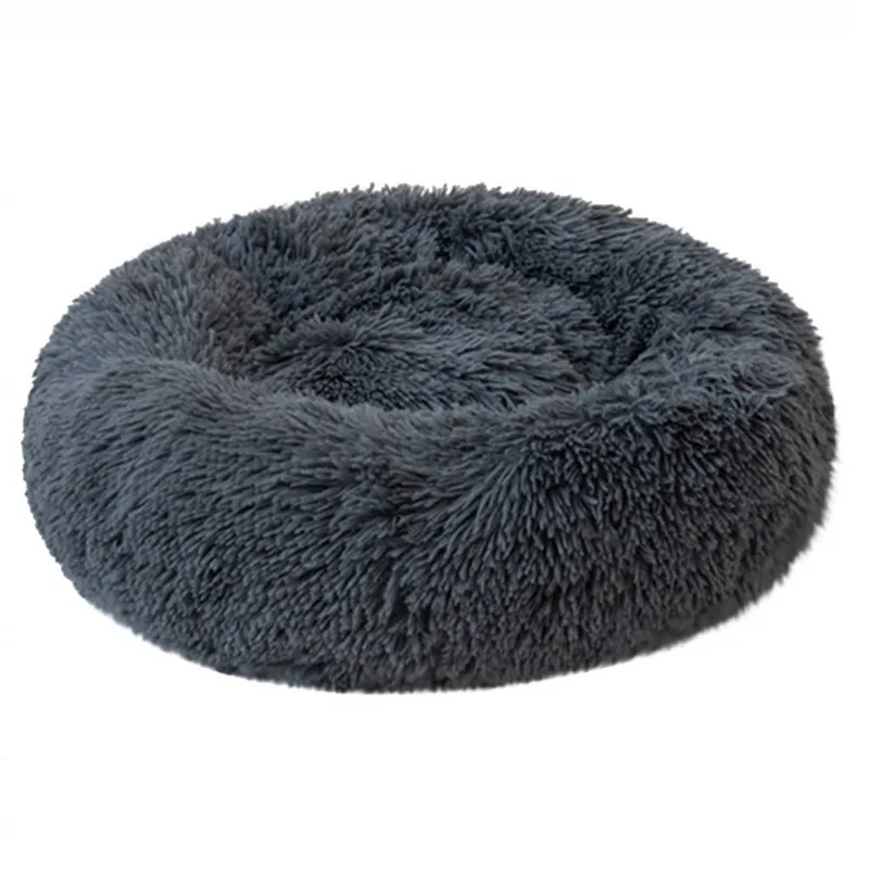 Dark Gray Маленький и средний коврик для питомца, собаки, кошки, зимняя Конура, кровать для питомца, теплая шерстяная кровать для собаки, круглый коврик для питомца - Цвет: Dark Gray