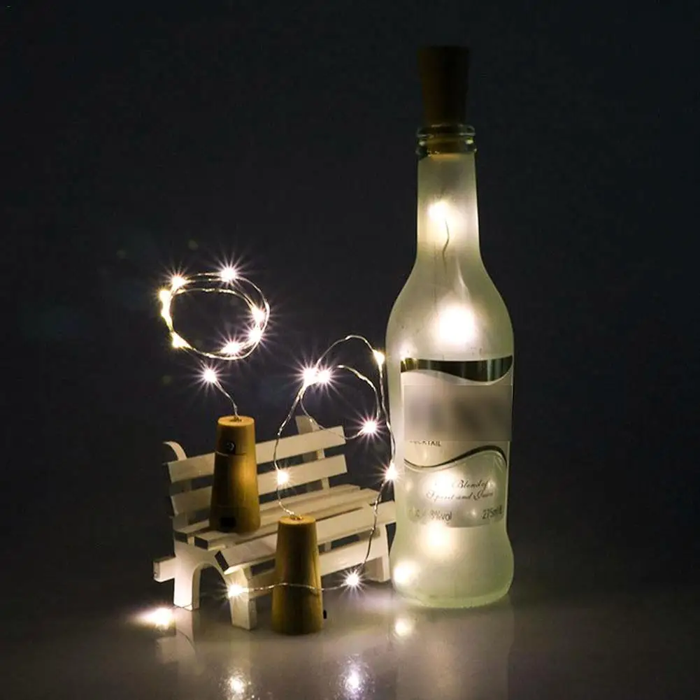 

10Led Cork Silver Thread String Atmosphere Red Wine Cork Decoration 1m Long Holiday Decoration Wine Cork Light String