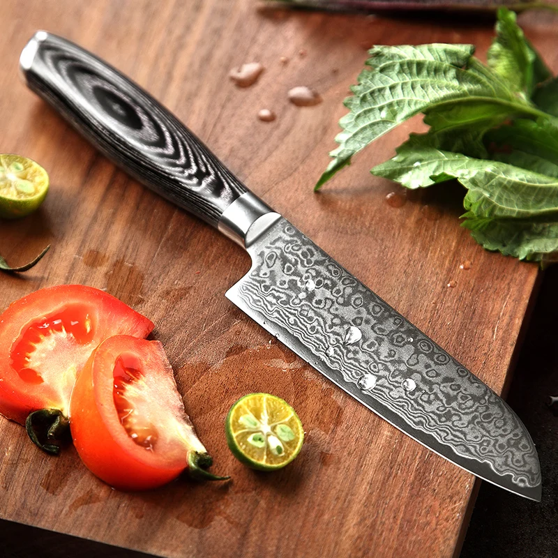 XINZUO 5 ''дюймовый нож Santoku VG10 дамасская нержавеющая сталь высокого качества Newarrive японские кухонные ножи шеф-повара с ручкой Pakkawood