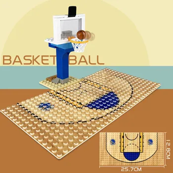 

Children Building Bricks Compatible Baseplates with Football Basketball Field Pattern AN88